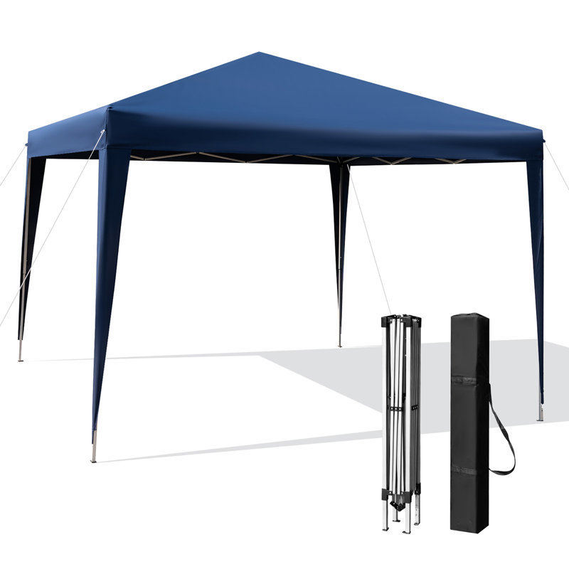 Costway Patio 10x10ft Outdoor Instant Pop up Canopy Folding Sun Shelter Carry Bag Navy Reviews Wayfair Canada